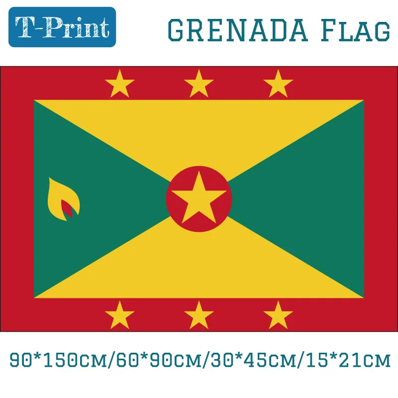 /15*21cm Grenada National Flag 90*150cm/60*90cm 3x5 Feet Polyester 100d Digital Banner and flag decoration/national flag