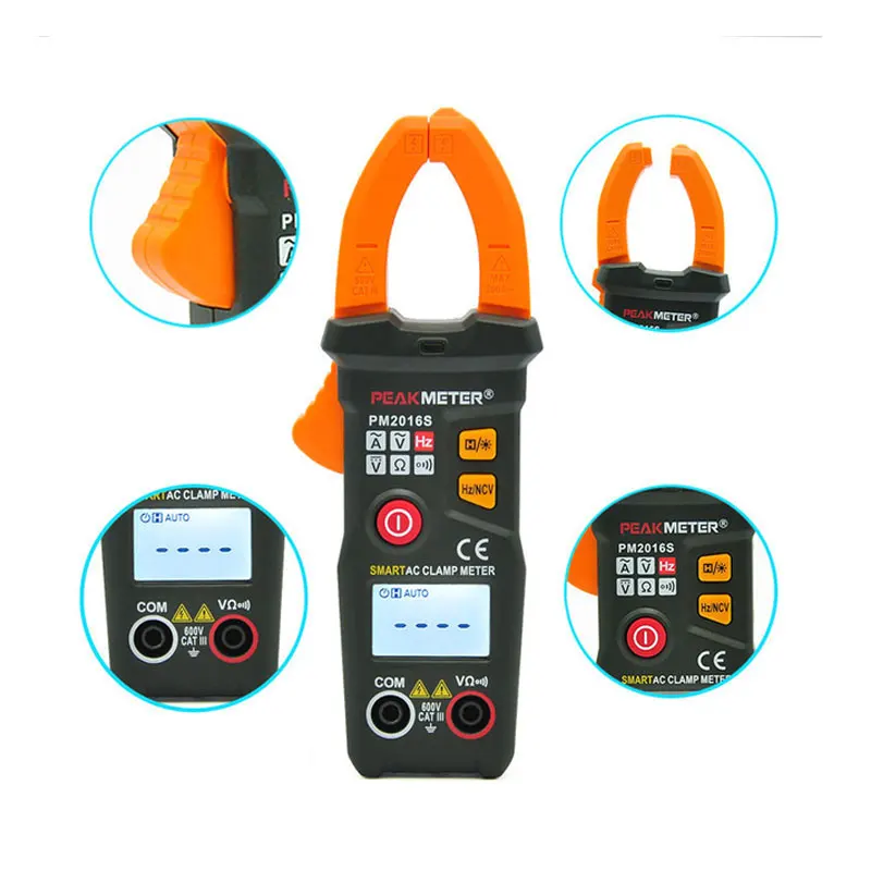 Imagem -06 - Peakmeter Pm2023s Pm2023a Inteligente Mini Digital ac Braçadeira Medidor 200a 600v Multímetro com Resistência Frequência Dados Segurar Ncv Tester