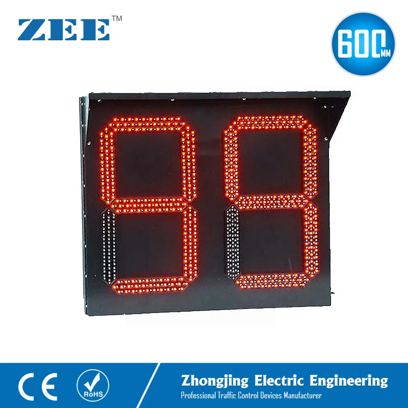 Traffic Light LED Countdown Timer 0-99s LED Count down Timer Traffic Signal Timer 600mm 800mm Red Yellow Green 2 digit 3 colors