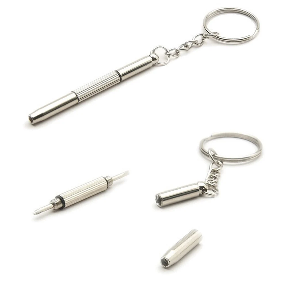 3 In 1 Eyeglass Screwdrivers Repair Kit With Keychain Watch Repair Glasses Screwdriver Recision Screw Driver Tools Accessories