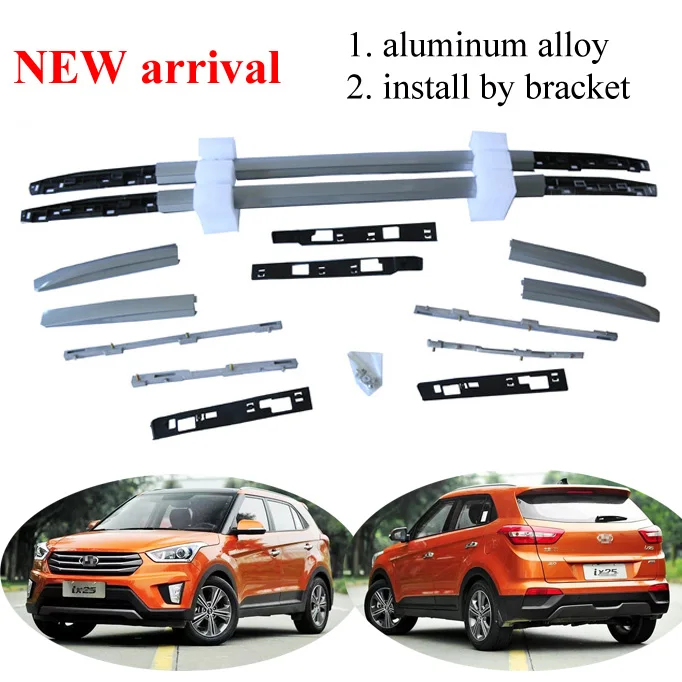 Upgraded roof rail roof rack bar for Hyundai Creta IX25 2016-2022,aluminum alloy,original model,install by screw,recommend