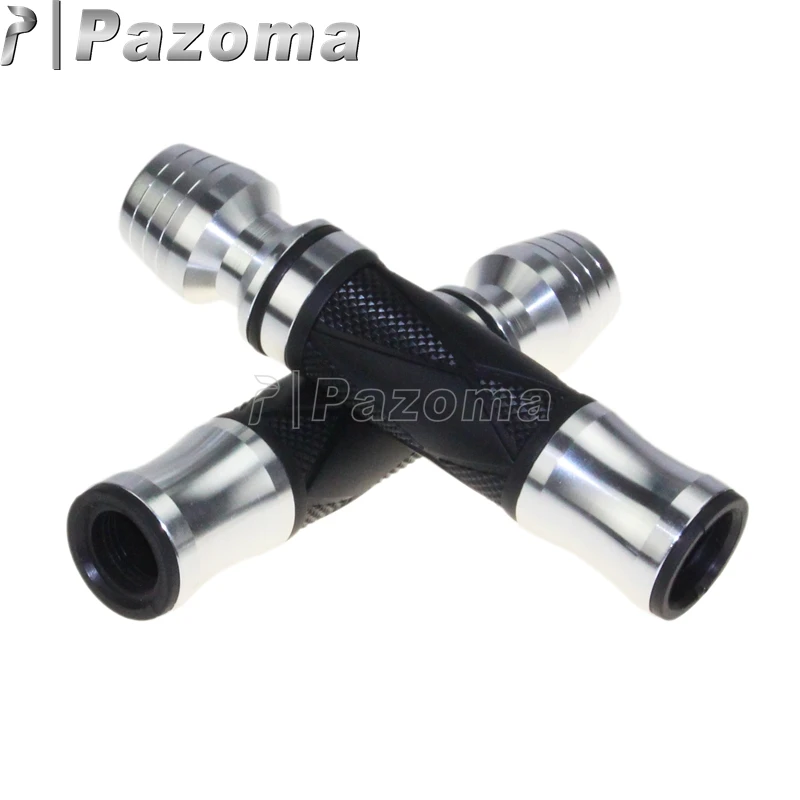 PAZOMA 2015 HOT Silver Motorcycle CNC Hand Grips For 22mm 7/8