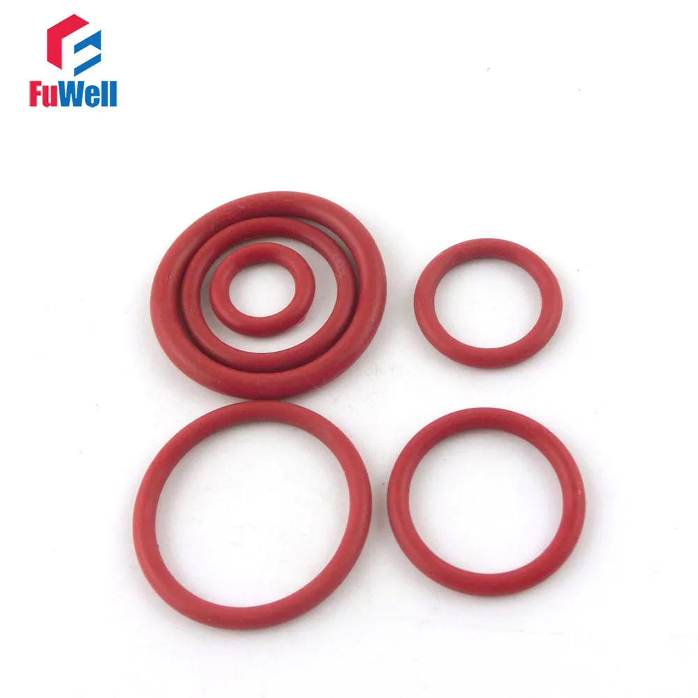 20pcs 2.4mm Thickness Red Silicon O Ring Gaskets 68/70/72/75/80/85/90/95/100/105mm OD Rubber O-Ring Washer Seals Assortment