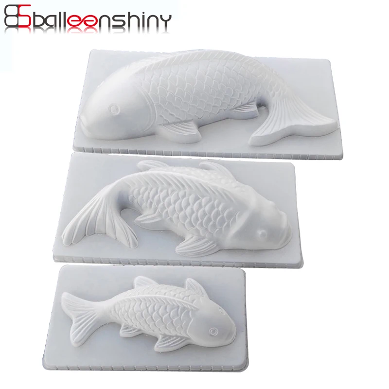 BalleenShiny DIY 3D Koi Fish Carp Mold Plastic Jelly Handmade Sugarcraft Mold Cake Pudding Chocolate Mould Baking Tool Tableware