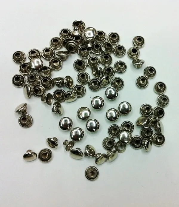 500pcs 5*5mm Rivet Silver Single Side Compression Screw Nail for Box Cases Bags Belt Purse Garment Scrapbooking Home Decorations