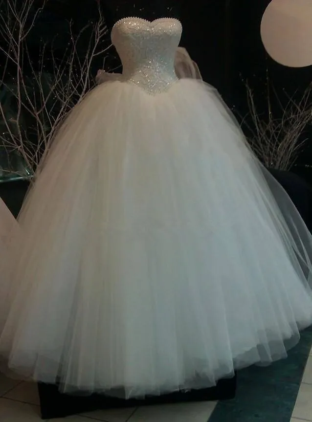 Robe de mariée blanche en dentelle ivoire, sans bretelles, corsage Corset, pur, perles, Tulle, robes de mariage, taille 2-22W, nouvelle collection 2018