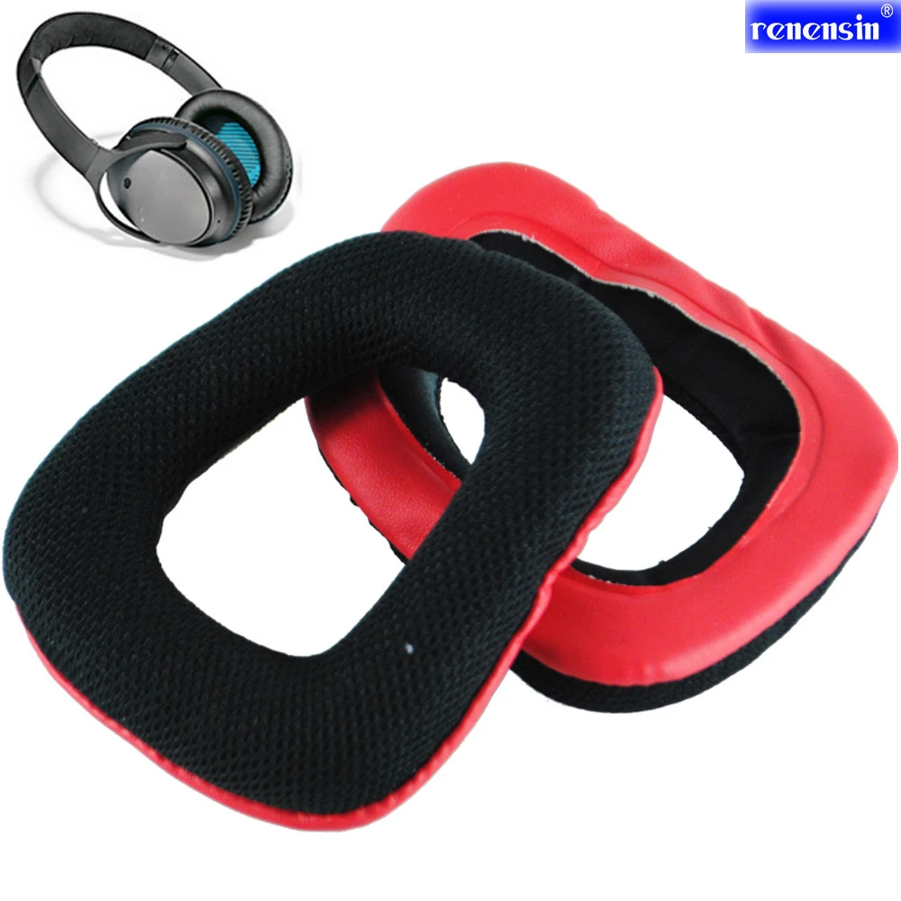 Renensin 2 шт./лот мягкие сменные амбушюры Подушка Пена для гарнитуры вкладыши черные и красные амбушюры для Logitech G35 G930 G430