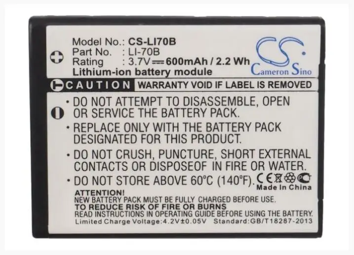 Cameron Sino 600mAh battery for OLYMPUS FE-4020 FE-4040 VG-110 VG-120 VG-130 VG-140 X-940 Li-70B Camera Battery