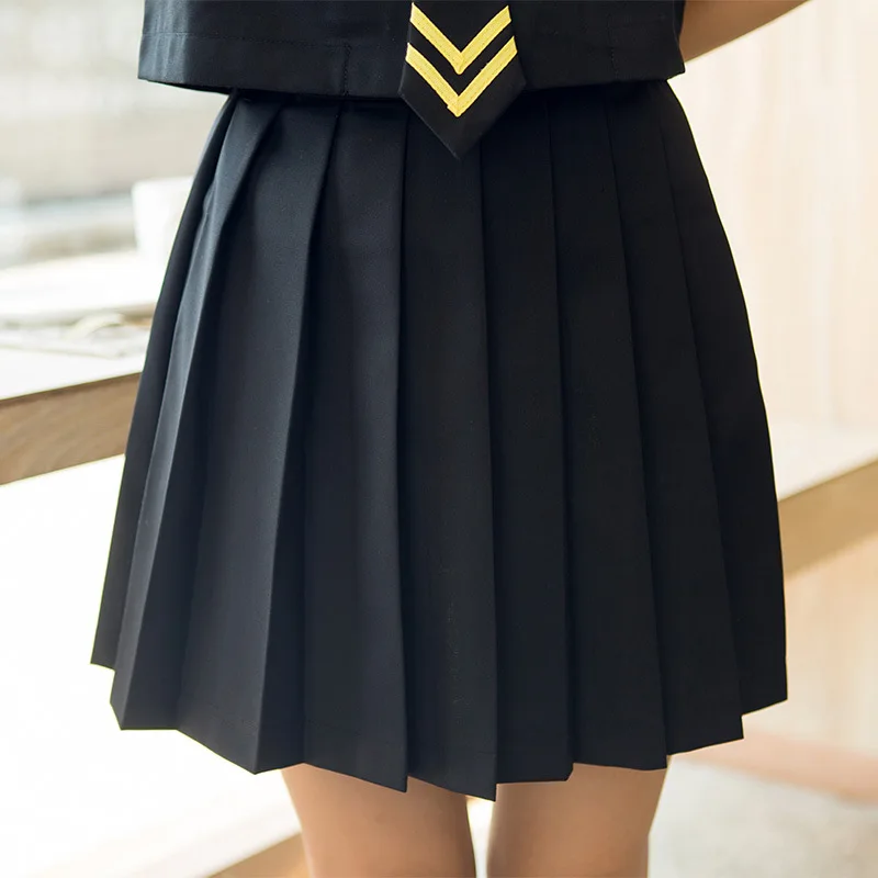 Uniformes escolares con bordado de meteoritos para niñas, Top de manga corta + falda, holgados, dulces, de talla grande, Cosplay japonés