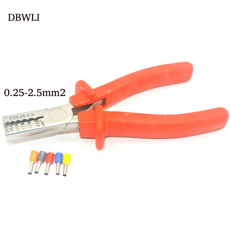 Small Crimper Pliers 0.25-35mm Germany Style Electrical Bootlace Terminal Ve Crimping Tools