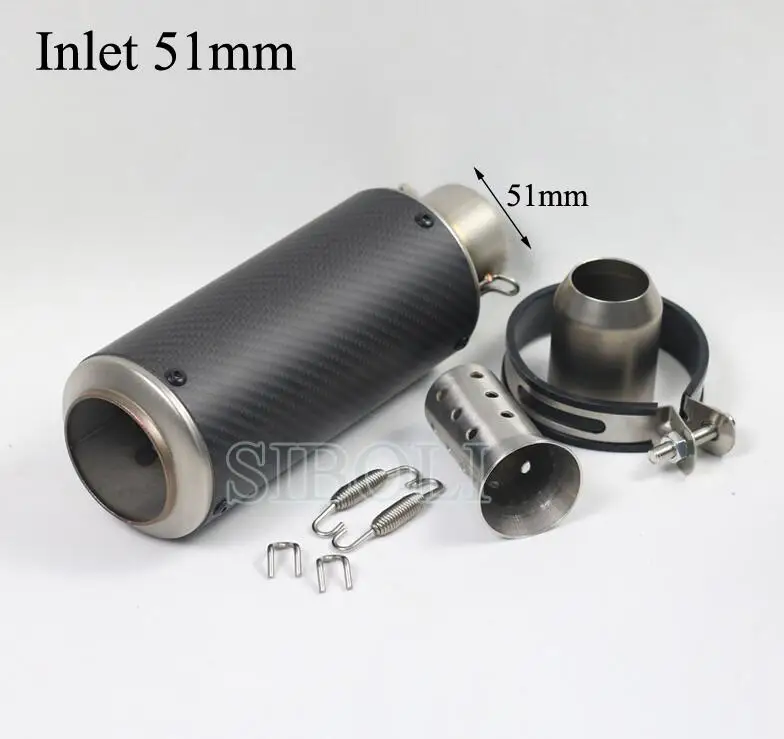 51mm 60mm Motorcycle Exhaust Muffler SC Racing Project Pipe carbon fiber DB Killer escape moto for honda pcx msx 125 vespa gts