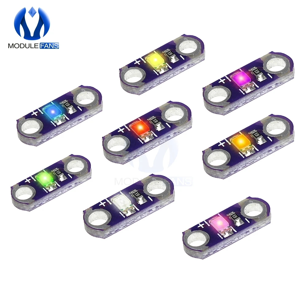 Миниатюрная Светодиодная панель LilyPad, SMD LED оборудование для модуля светильник Arduino, 5 шт., 3-5 В, 40 мА, синий/красный/желтый/зеленый/белый цвет
