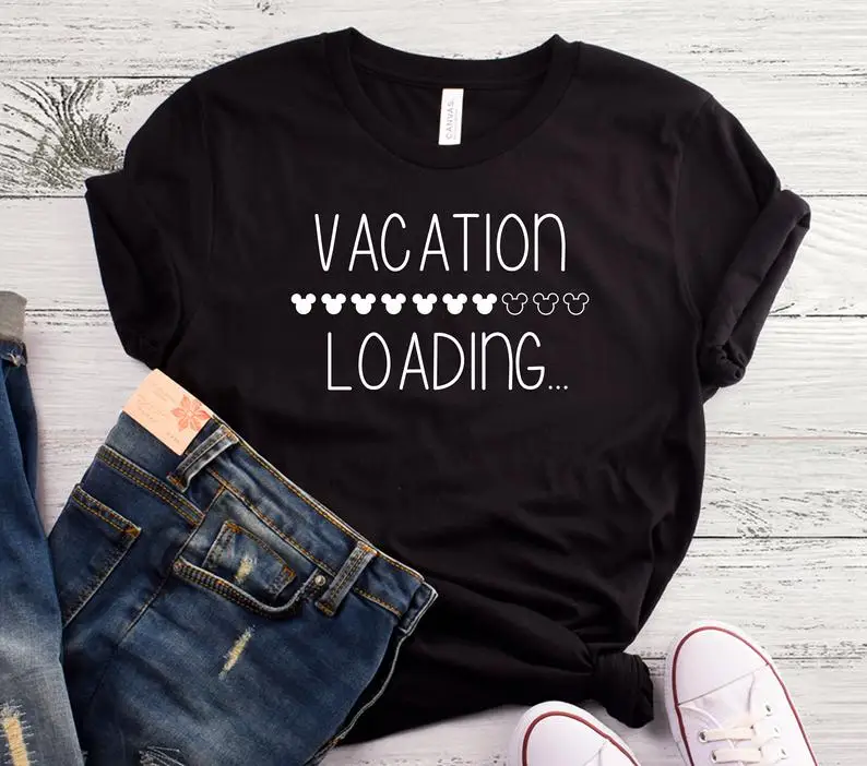 Sugarbaby New Arrival Vacation Loading T-shirt 90s aesthetic t shrits Fashion Tumblr Tees Unisex Aesthetic Clothing  Drop ship