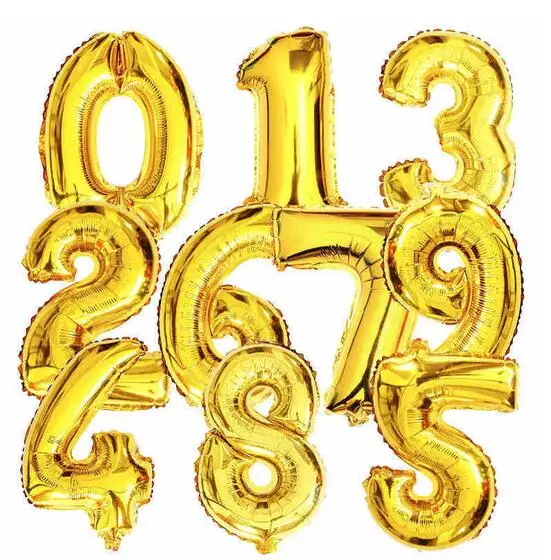 Hot 40 inch Gold Silver Number Foil Balloons Digit Helium wedding balloon inflatable festa casamento Party