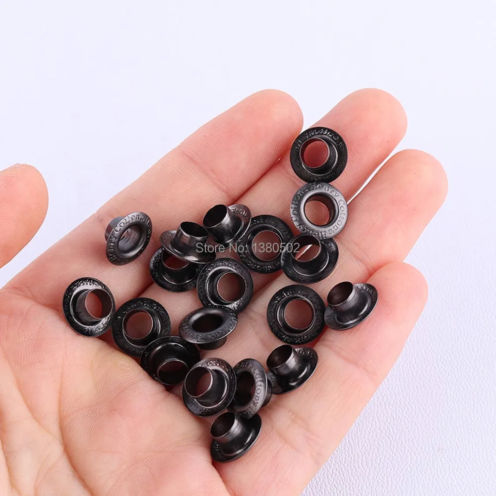 100pcs 11mm outer black color garment Eyelets with washer for bag box belt garment  decoration accessories