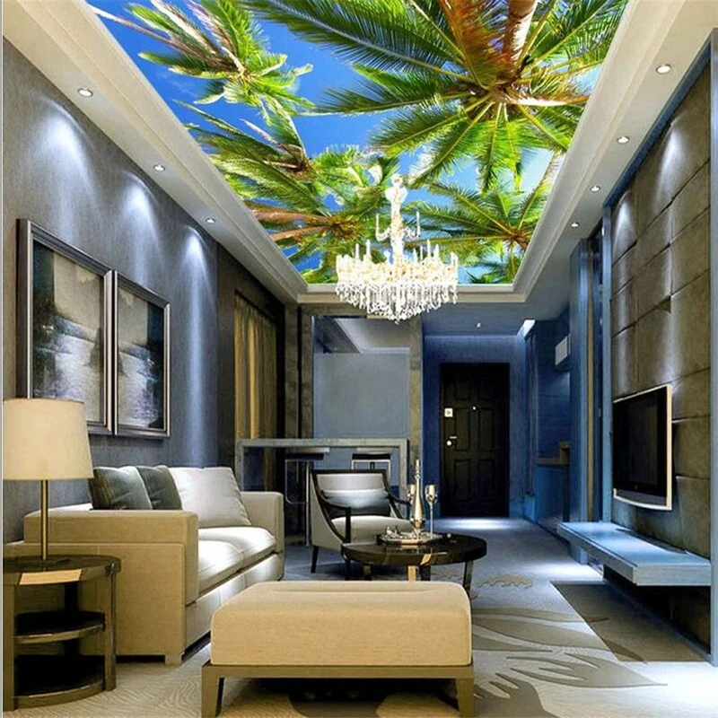 

wellyu papel de parede para quarto Custom wallpaper Aegean Sea Coconut Tree HD Pantheon wallpaper for walls 3 d behang