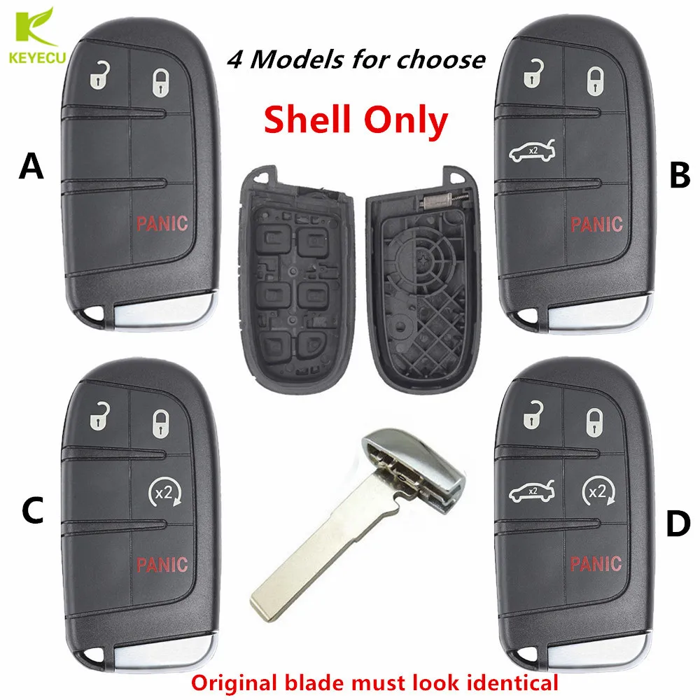 

KEYECU Replacement Smart Remote Key Shell Case for Fiat 500X 500 500L for Jeep Renegade Compass M3N-40821302