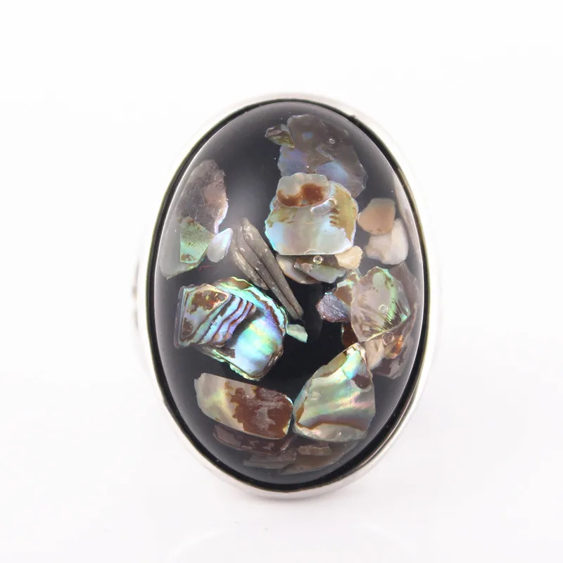 Ajojewel Unique Shell Big Ring With Stone Women Rings Fashion Jewelry Accessories Gifts Bijoux Femme