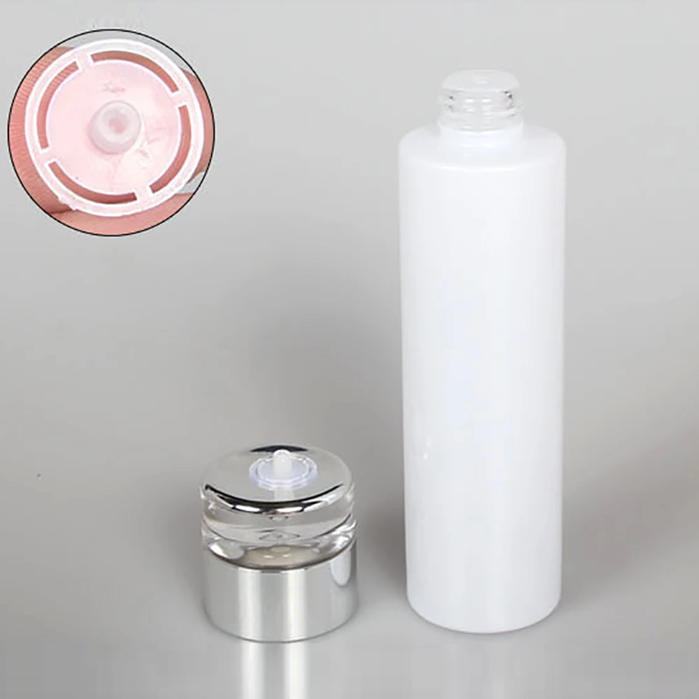 

100 ml Cosmetic Bottle,Pearl White Glass Oval Toner Bottle with Gold/Silver Cap