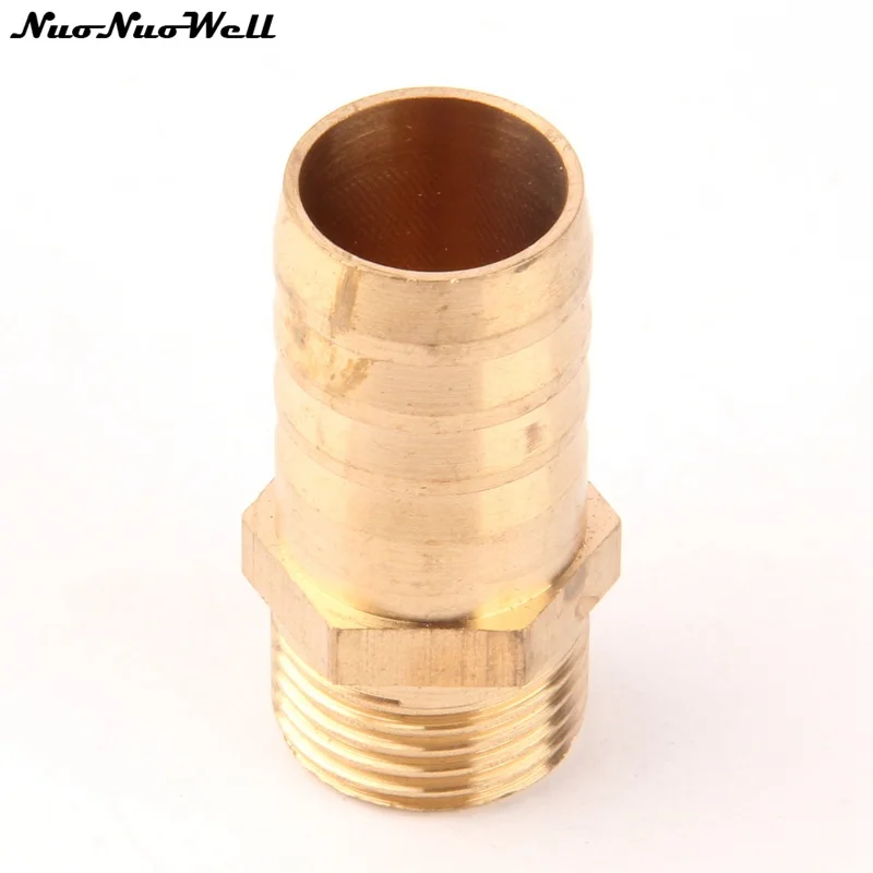 19mm Barbed To 1/2 Inch Male Thread Brass Straight Connector Garden Water/Air Hose Metal Joint Brand New Durable Irrigation Tool