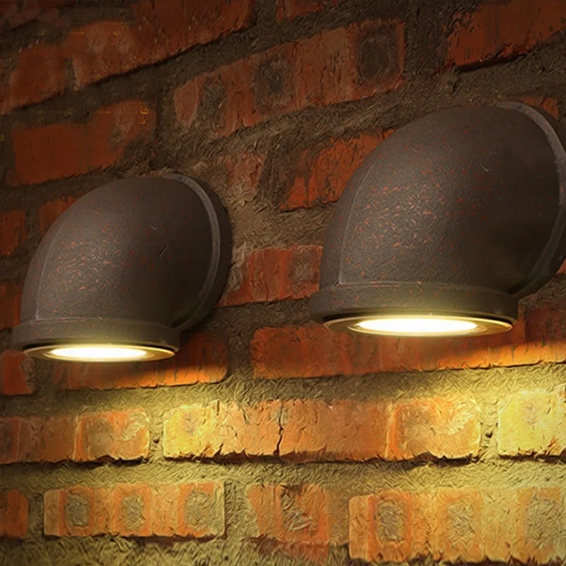 Nordic Loft Industrial Feng Shui Pipe Wall Lamp, Retro LED Wall Lamp, Creative Restaurant Cafe Net Coffee Aisle Wall Light