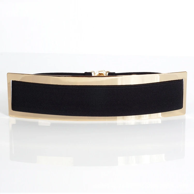 

Women Punk Full Metal Mirror skinny Waist Belt 2019 Metallic Gold Plate 3cm Wide Chains Lady ceinture sashes for dresses RT22