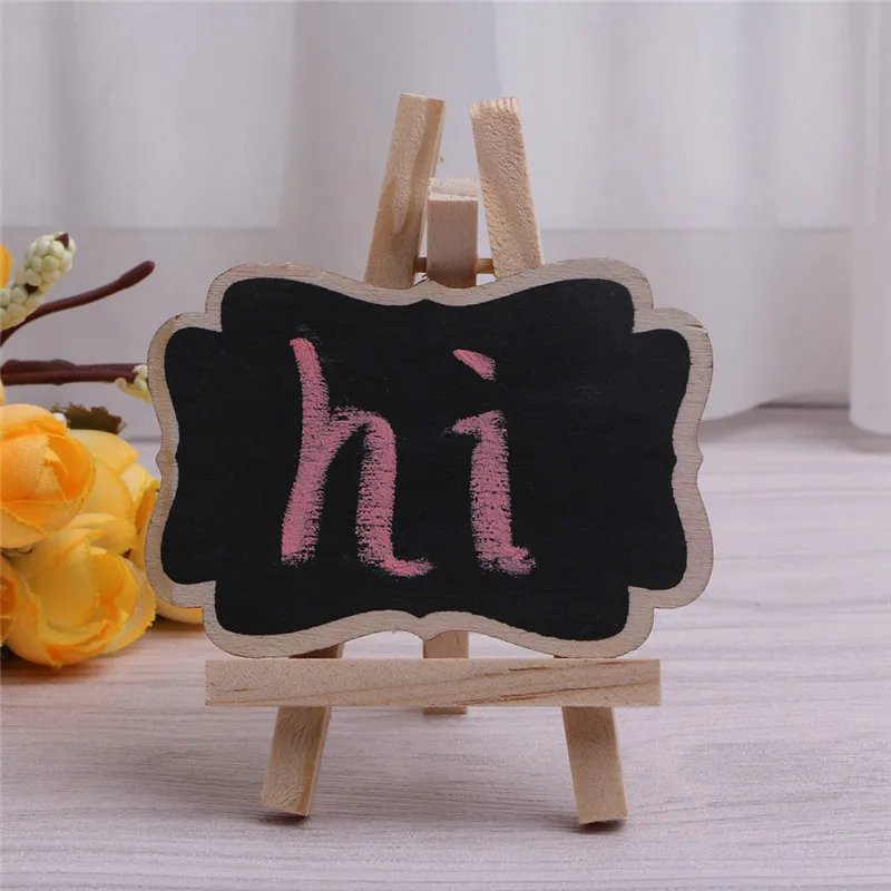 3Pcs/set Mini Vintage Wooden Blackboard Chalkboard Stand for Wedding Party Table Tags For Party Wedding Christmas Decoration