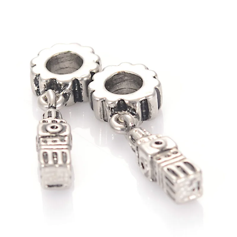 Miasol Pendulum Tower Pendulum Large Hole Bead Rhodium Plated Fits Popular Brand Bracelets,Diy Bracelet Jewelry Making