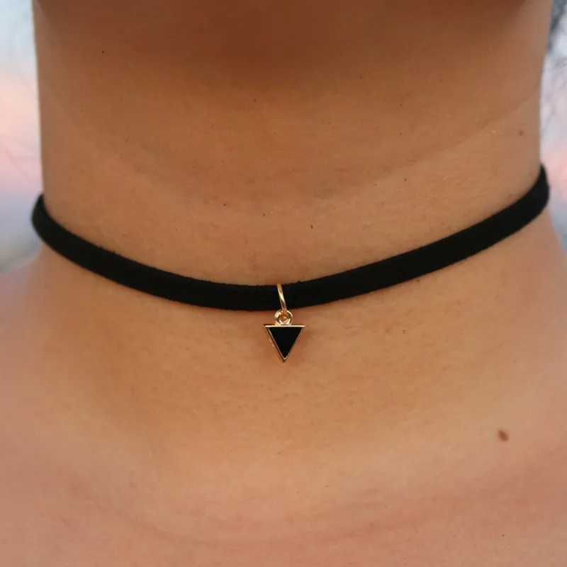 New Black Chokers Necklaces Women Black Velvet Simulated Pearl Geometic Collares Fashion Jewelry Gothic Handmade Bijoux