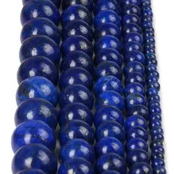 Chanfar 4 6 8 10 12mm Natural Stone Lapis Beads Lazulis Blue Round Bulk  Loose for DIY beads bracelet necklace jewelry