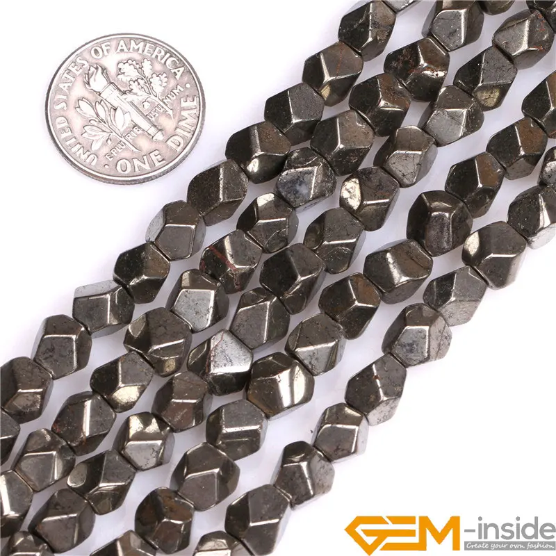 8mm 10mm Faceted Irony Gray Pyrite Beads Natural Stone Beads DIY Accessorries Beads For Jewelry Making Strand 15'' Free Shipping