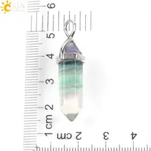 CSJA Fluorite Necklace Crystal Pendant #5