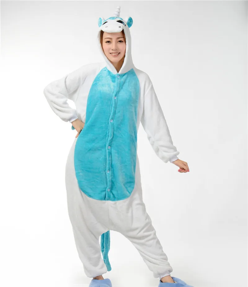Wholesale Cartoon Animal Unicorn Pony Onesies Onesie Pajamas  Jumpsuit  Hoodies Sleepwear  for Adults for Halloween