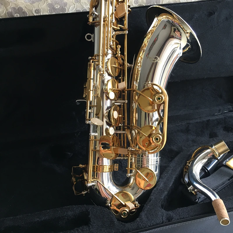 100% SevenAngel Brand Tenor Saxophone Bb tone Woodwind Musical  Instrument Silver & gold Surface Provide  OEM Sax