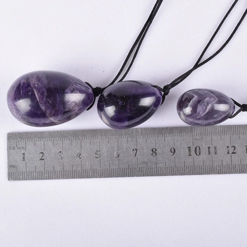 Amethist Ei Yoni Massage Set Crystal Quartz Natuursteen Minerale Bal Kegel Oefening Bekkenbodem Spier Vagina Gezondheidszorg