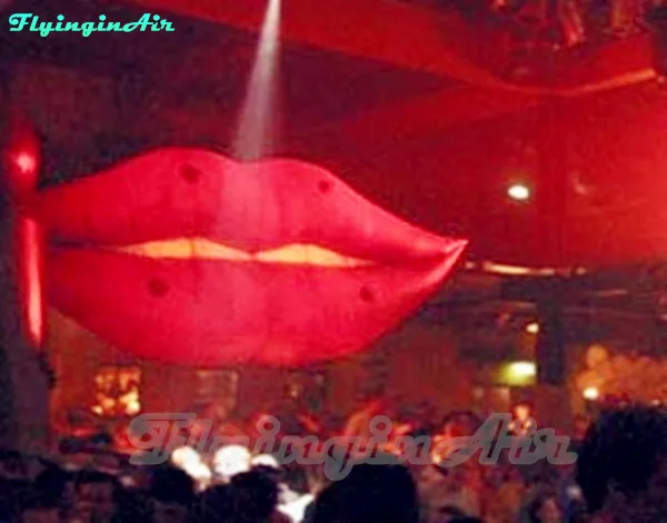 

Wedding Decoration Hanging Inflatable Red Mouth Lips Balloon With LED Light for Valentine's Day/Pub