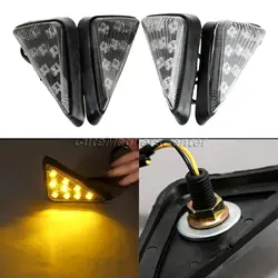 mtsooning Turning Signal Lamp for Motorcycle Smoke Triangle Flush Mount LED Waterproof Easy installation Turn Signals Blinker