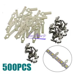 500pcs X Mounting Bracket Fixing Clip+Screw for Non-Waterproof 10mm LED Light Strip