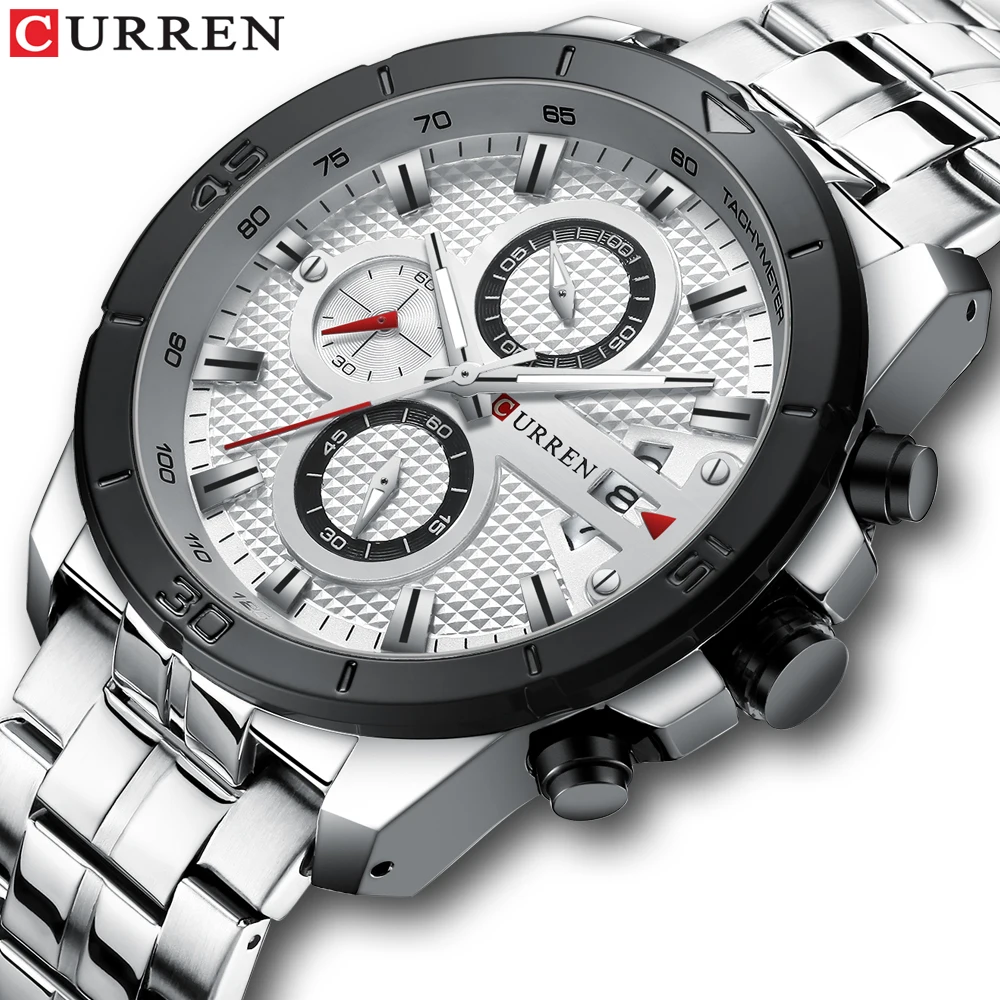 Relogio Masculino Men\'s Watches CURREN Top Luxury Brand Watch Mens Quartz Stainless Steel Clock Fashion Chronograph Watch Man