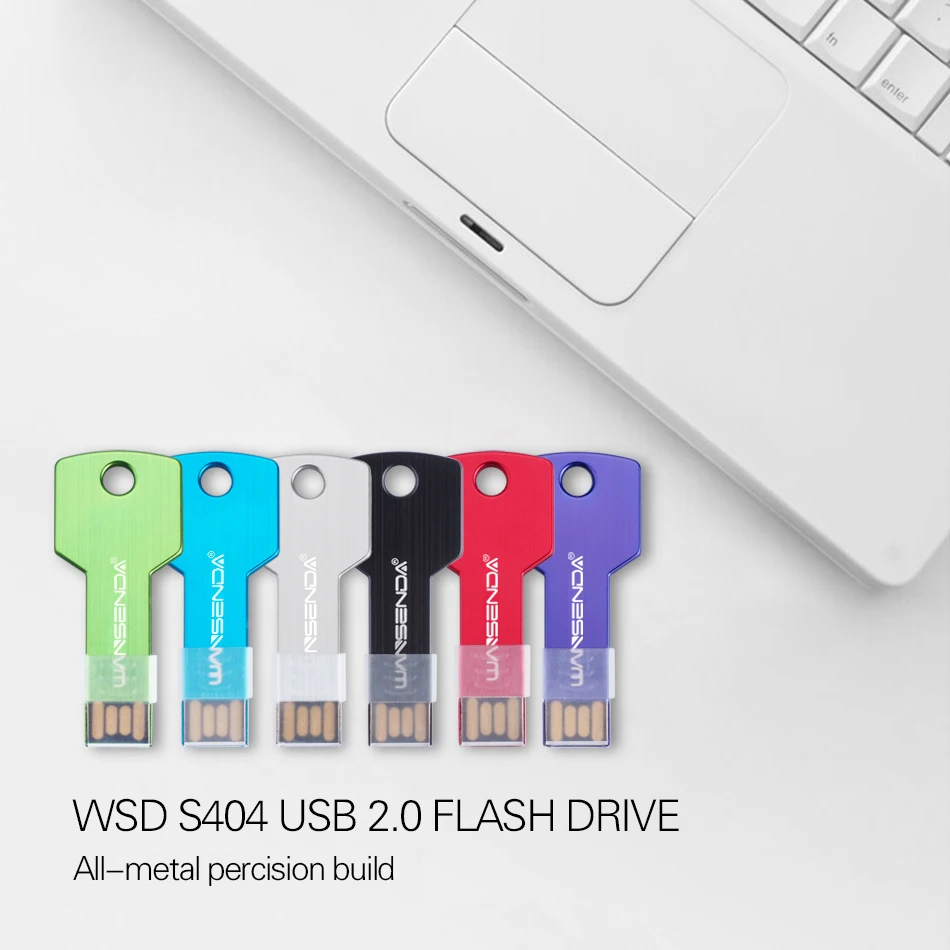 WANSENDA 키 모양 USB 플래시 드라이브, 방수 펜 드라이브 8GB 16GB 32GB 64GB 128GB Pendrive USB 메모리 스틱 2.0 플래시 드라이브