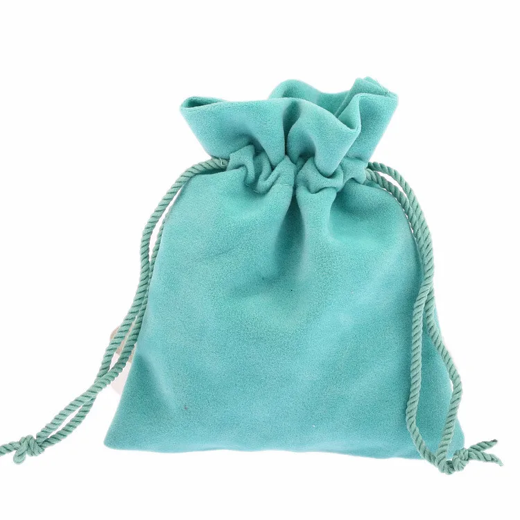 50pcs/lot 10*12cm Green Jewelry Pouche Gift Drawstring Bag Velvet Mini Package Small Topper Shrink Pocket Accessories Wholesale