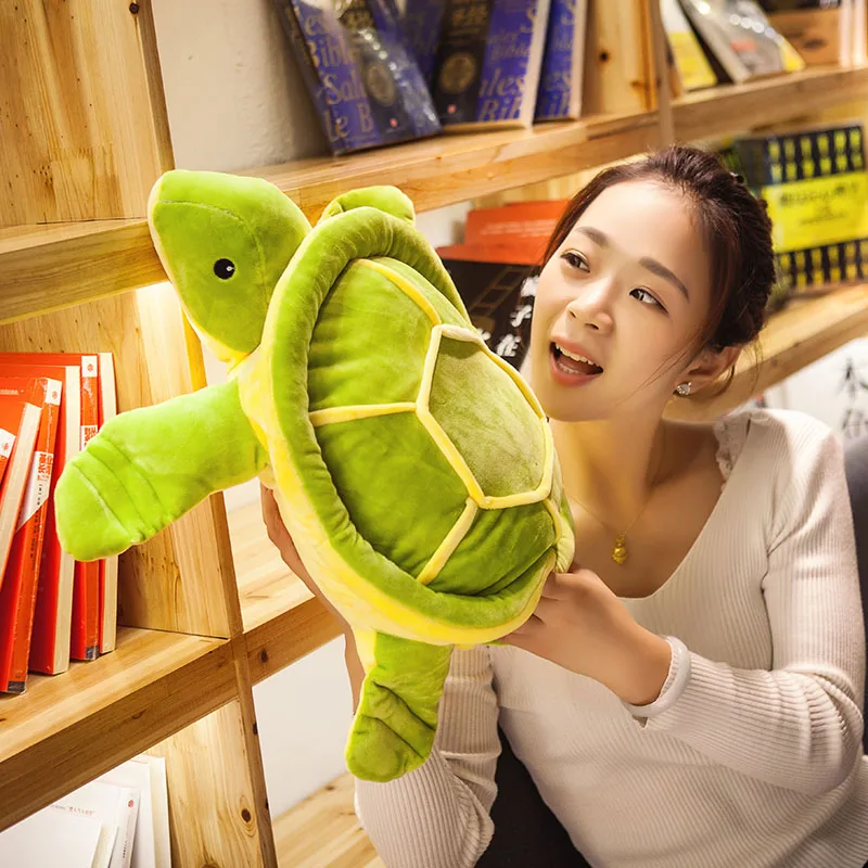 

new style about 40cm green turtle plush toy down cotton tortoise very soft doll throw pillow Christmas gift s2085