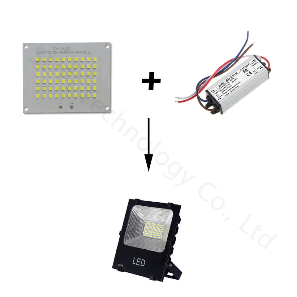 Full Power LED Floodlight 10W 20W 30W 50W 100W 150W flood light source SMD2835 chip White LED PCB board for DIY LED floodlight