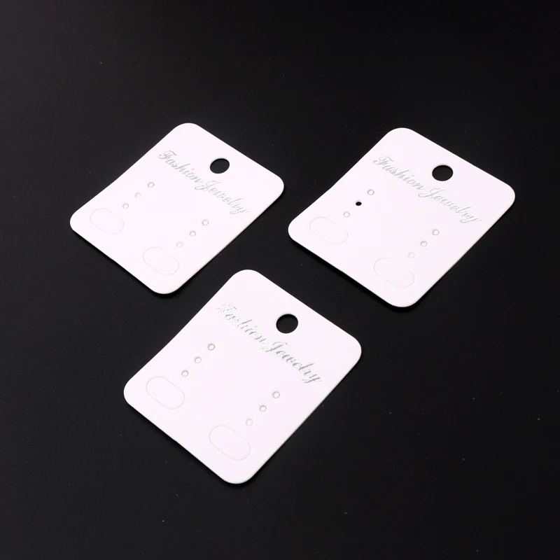 1000pcs/lot 4.4x5cm Paper Earring Jewelry Card Earring Display Package Gift Cards White Jewelry Display Card Customize