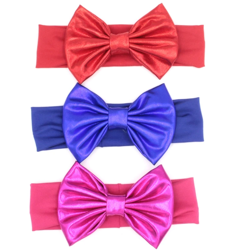 10Pcs/Lot New Chic Baby Headband With 5'' Bow Flower Hair Accessory Children Solid Colors Hairband Headwear