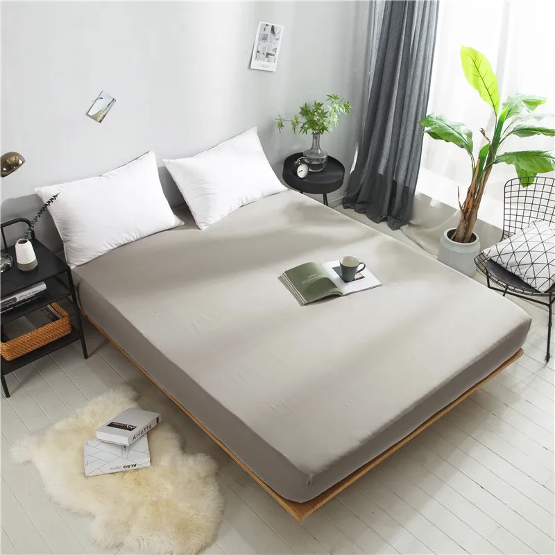 

LAGMTA 1pc 100% cotton solid colour fitted sheet Thicken mattress cover high quality sheets can be