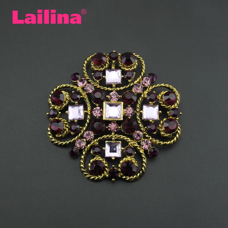 

New Fashion Vintage Style Multicolor Pins Brooches Crystal Rhinestone Brooch For Women Wedding Dress Low Price