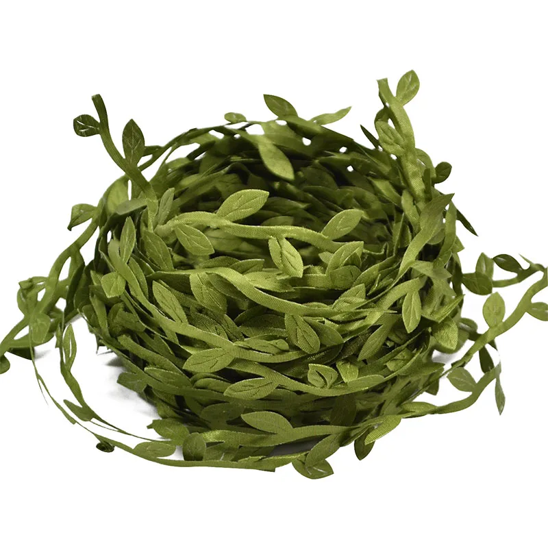 20m Silk Green Leaves Artificial String Leaf Flower Garland DIY Wreath Scrapbooking Craft Fake Leaves Home Wedding Decoration