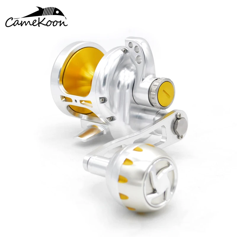 

CAMEKOON Slow Jigging Fishing Coil 28KG Lever Drag Conventional Reel Gear Ratio 4.9:1 Smooth Saltwater Big Game Trolling Wheel