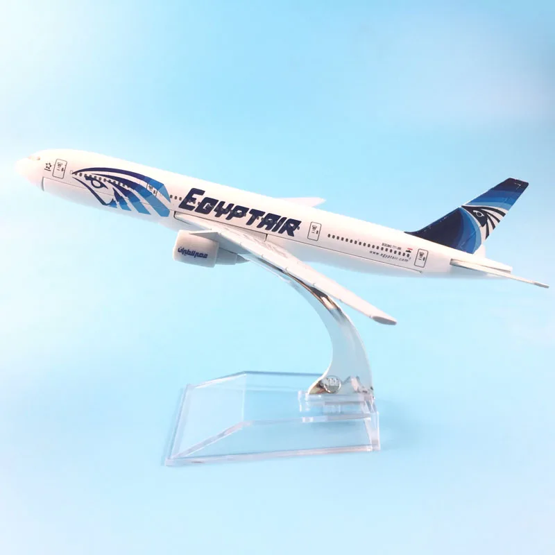 

16cm Metal Alloy Plane Model EGYPT Air Airways Boeing 777 B777 Airlines Airplane Model w Stand Aircraft toys for children Gift